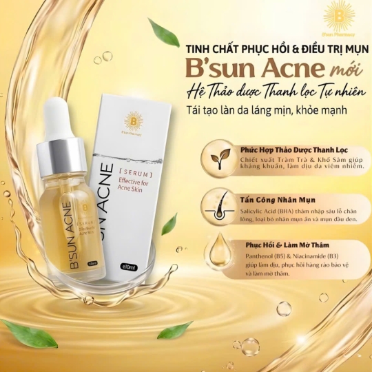 Serum B'Sun Acne Niacinamide & Glycolic Acid Giảm Mụn Mờ Thâm