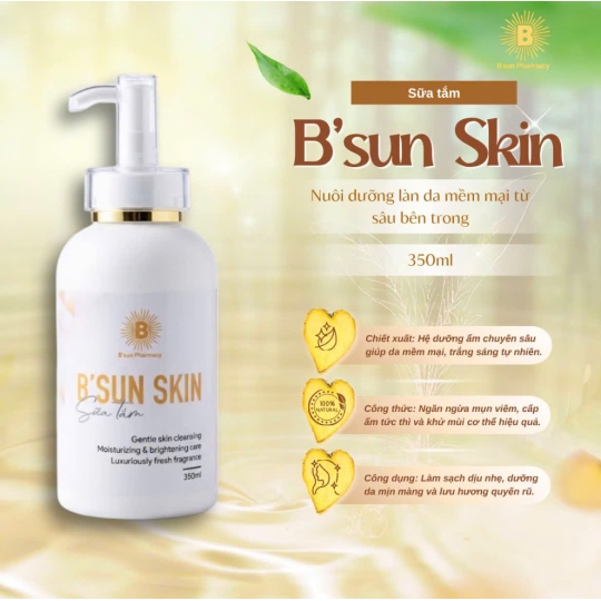 Sữa Tắm B'Sun Trắng Da Skin Hương Nước Hoa Cao Cấp Mềm Mịn Da Dưỡng Trắng Cấp Âm Lưu Hương Quyến Rũ