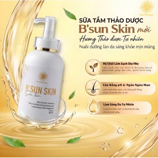 Sữa Tắm B'Sun Trắng Da Skin Hương Nước Hoa Cao Cấp Mềm Mịn Da Dưỡng Trắng Cấp Âm Lưu Hương Quyến Rũ