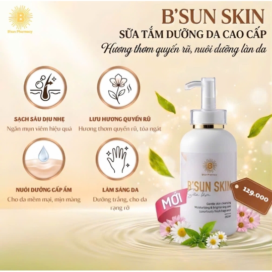 Sữa Tắm B'Sun Trắng Da Skin Hương Nước Hoa Cao Cấp Mềm Mịn Da Dưỡng Trắng Cấp Âm Lưu Hương Quyến Rũ