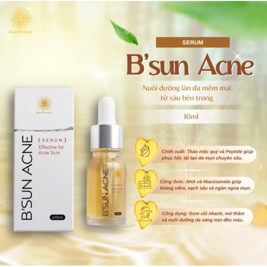 Serum B'Sun Acne Niacinamide & Glycolic Acid Giảm Mụn Mờ Thâm