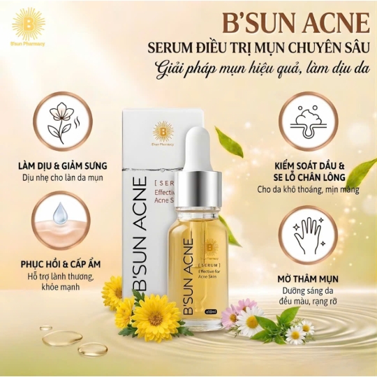 Serum B'Sun Acne Niacinamide & Glycolic Acid Giảm Mụn Mờ Thâm