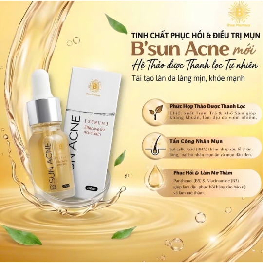 Serum B'Sun Acne Niacinamide & Glycolic Acid Giảm Mụn Mờ Thâm